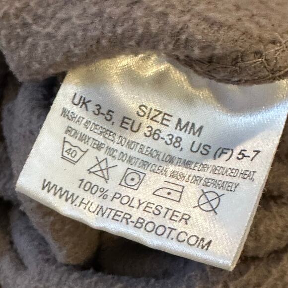 Hunter Womens Sz M 5-7 Tall Fleece Welly Boot Socks Gray Logo Liners Leg warmers - Picture 6 of 7